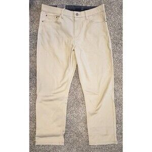 IZOD Jean Mens 36x30 Ultraflex Regular Fit Knit Denim Stretch 5 Pocket Tan NEW